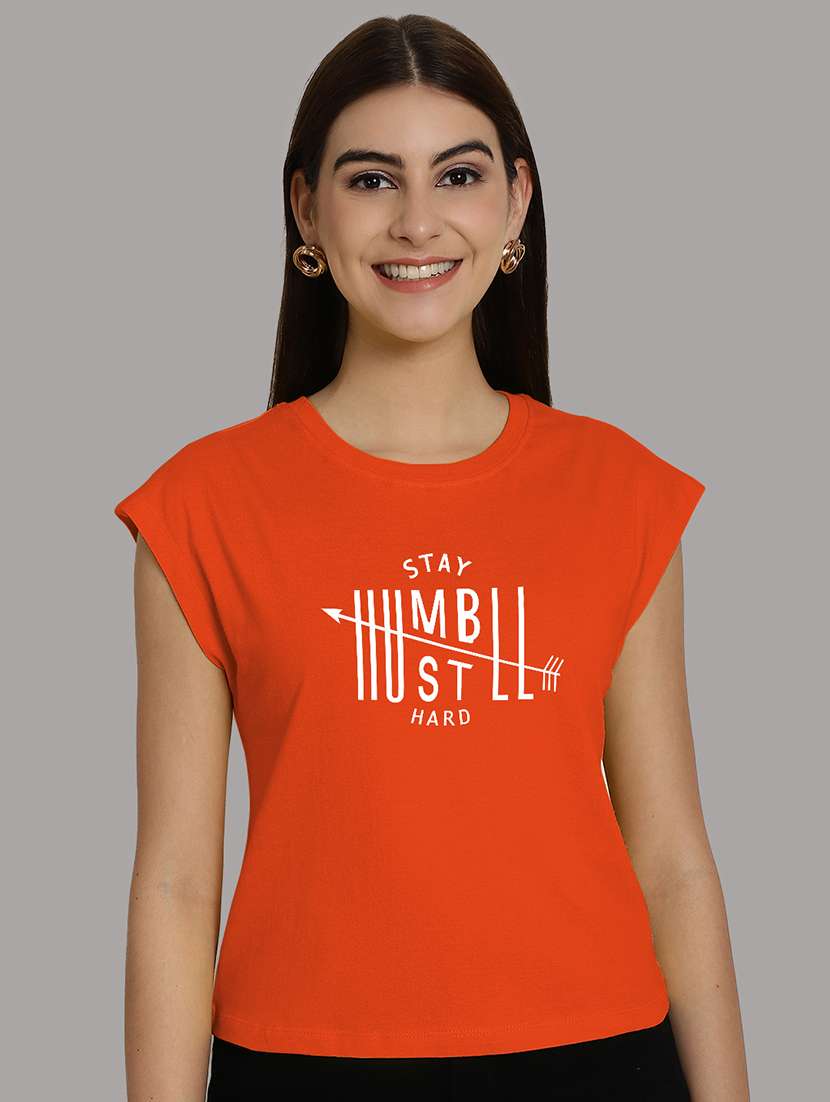 orange cotton crop top - 21292472 -  Zoom Image - 0