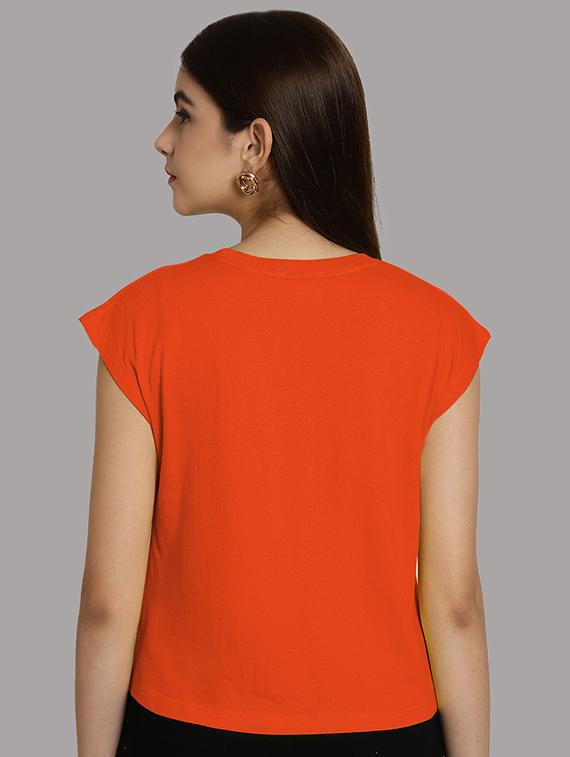 women printed round neck crop top - 21292481 - Standard Image - 2