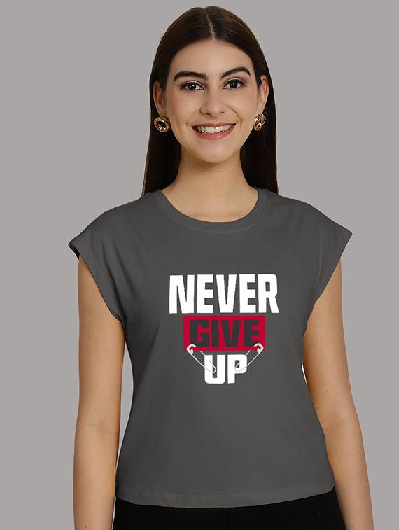 women printed round neck crop top - 21292486 - Zoom Image - 0