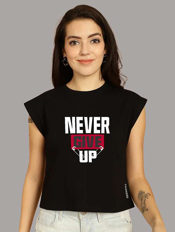 women printed round neck crop top - 21292496 -  Zoom Image - 0