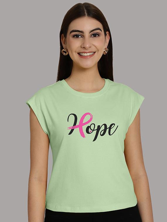 women printed round neck crop top - 21292497 - Zoom Image - 0