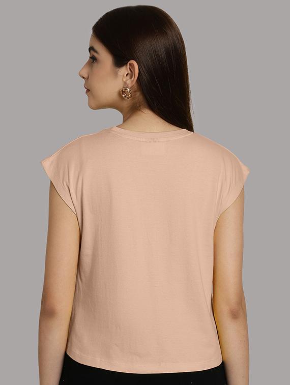 women printed round neck crop top - 21292498 - Standard Image - 2