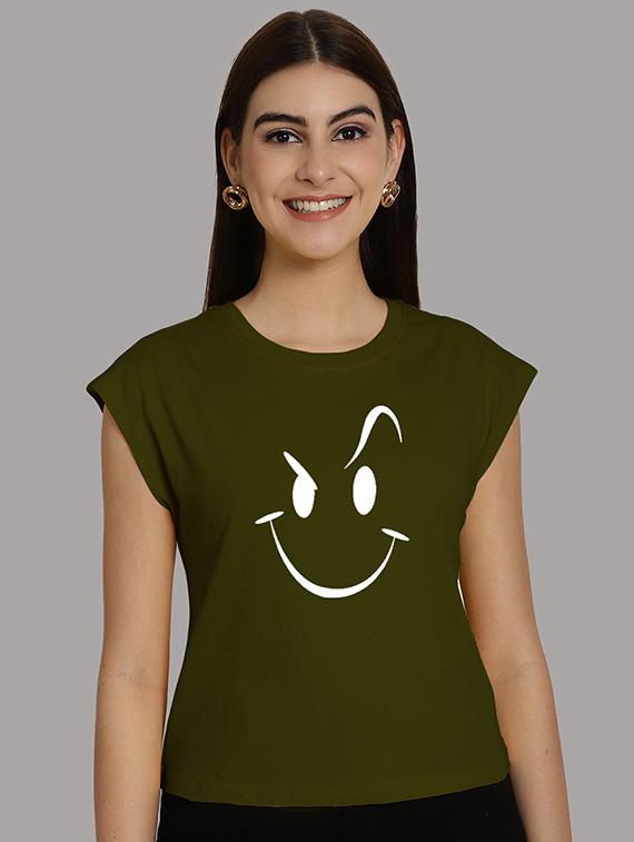 women printed round neck crop top - 21292505 -  Zoom Image - 0