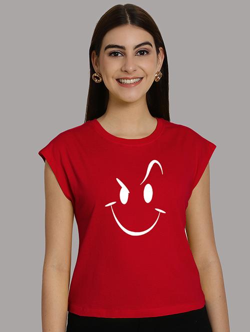 women printed round neck crop top - 21292514 -  Standard Image - 0