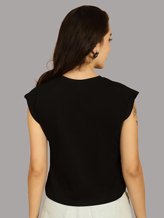 women printed round neck crop top - 21292515 - Standard Image - 2