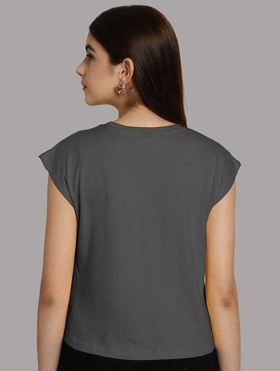 women printed round neck crop top - 21292516 - Standard Image - 2