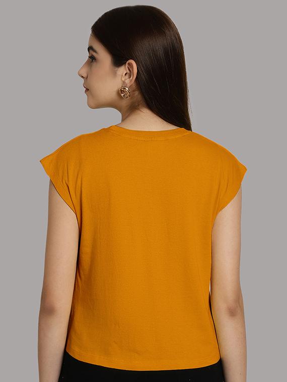 women printed round neck crop top - 21292518 - Standard Image - 2