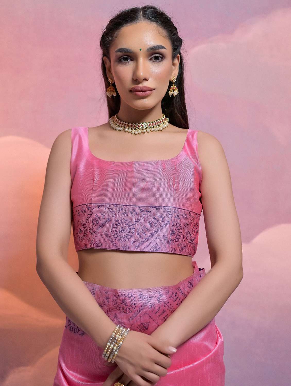 women rosewater bhagalpuri saree with blouse - 21294694 -  Standard Image - 2