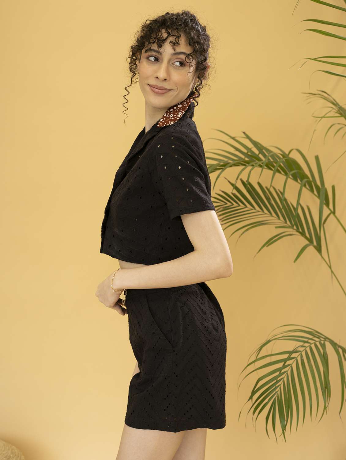 women schiffli detailed collared shirt top - 21295251 -  Standard Image - 2