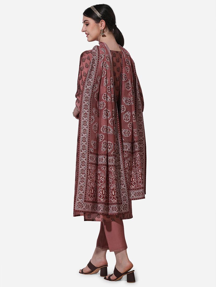 women three quarter sleeve kurta pant with dupatta set - 21295921 - Standard Image - 2