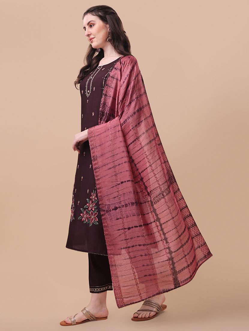 purple self design suit set - 21296003 - Standard Image - 2