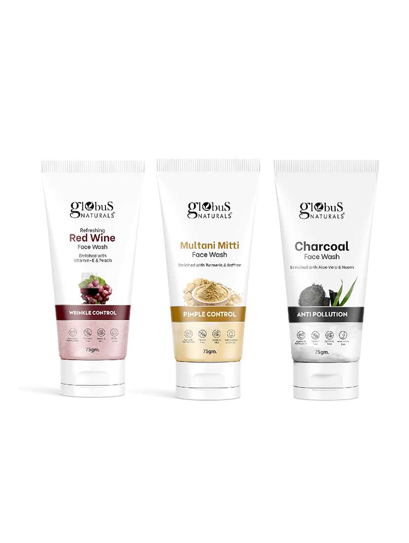 set of 3 globus naturals face wash 