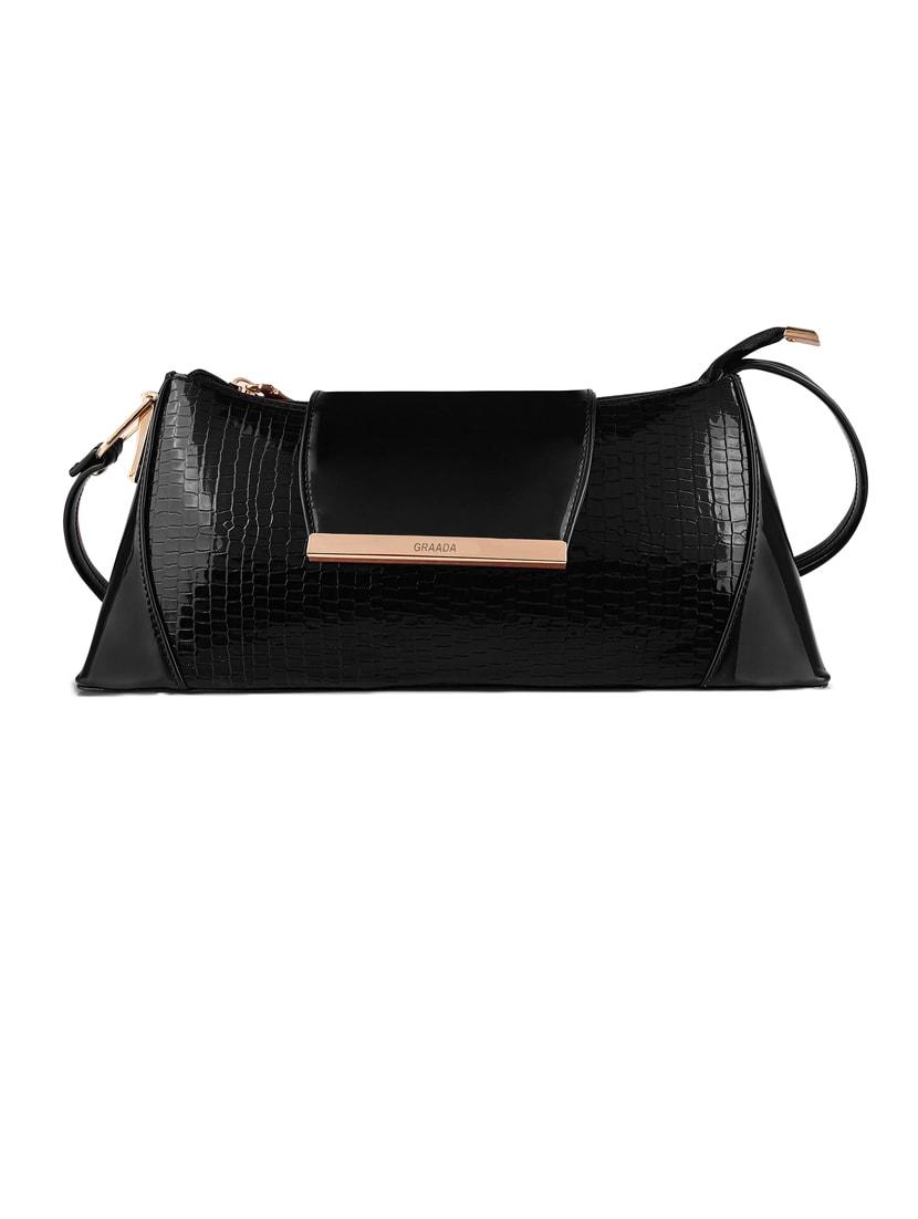 black leatherette sling bag - 21296613 - Zoom Image - 0