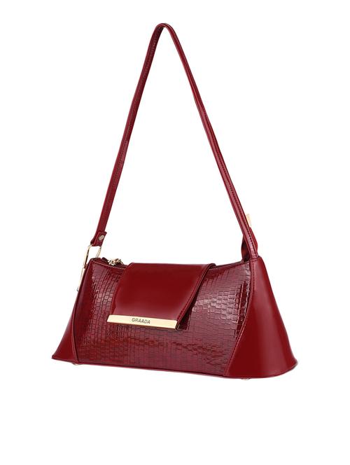 red leatherette (pu) sling bag - 21296615 -  Standard Image - 0