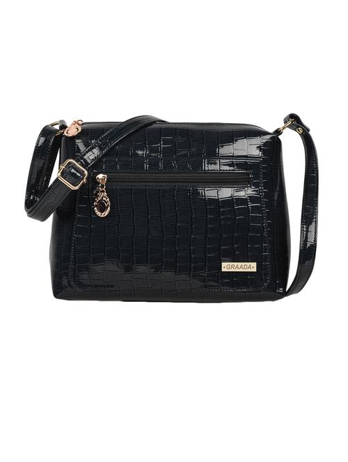 black leatherette sling bag - 21296618 - Standard Image - 0