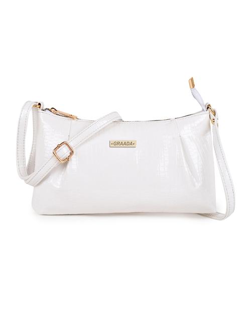white leatherette sling bag - 21296628 - Standard Image - 0