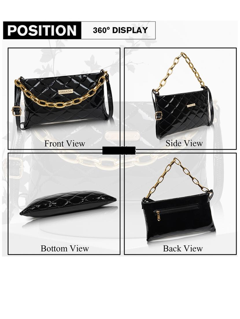 black leatherette (pu) sling bag - 21296639 - Standard Image - 2