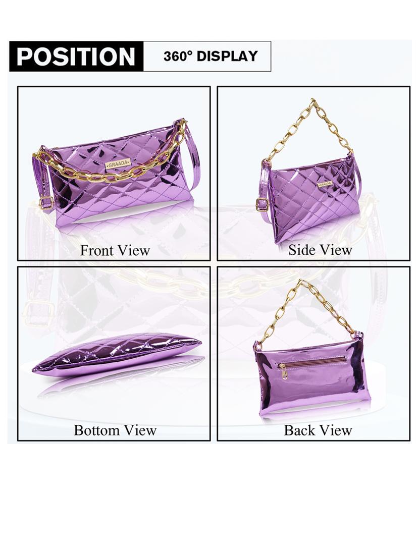 purple leatherette sling bag - 21296643 - Standard Image - 2