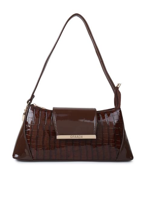 brown leatherette sling bag - 21296648 - Standard Image - 0