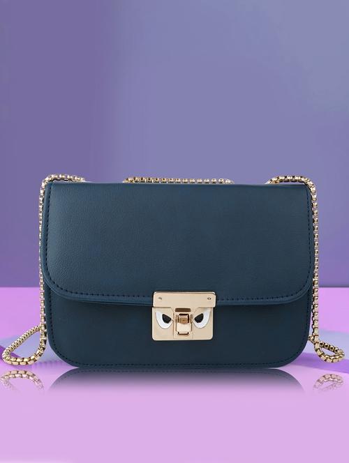 blue leatherette (pu)sling bag - 21296649 - Standard Image - 0