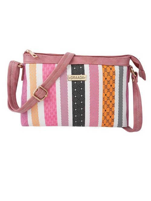 pink leatherette sling bag - 21296662 - Standard Image - 0