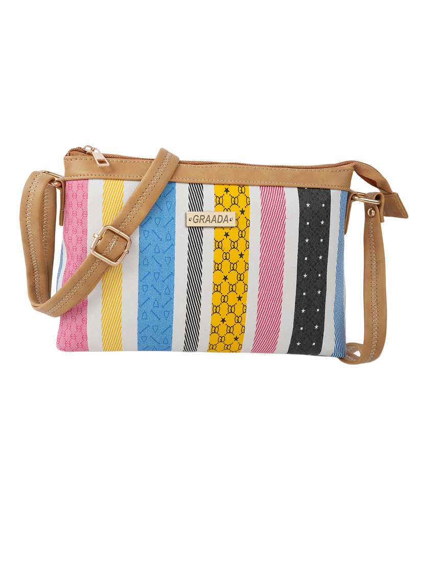 tan leatherette (pu) sling bag - 21296663 -  Zoom Image - 0
