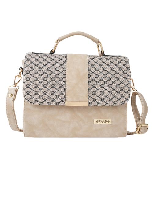 beige leatherette sling bag - 21296666 -  Standard Image - 0