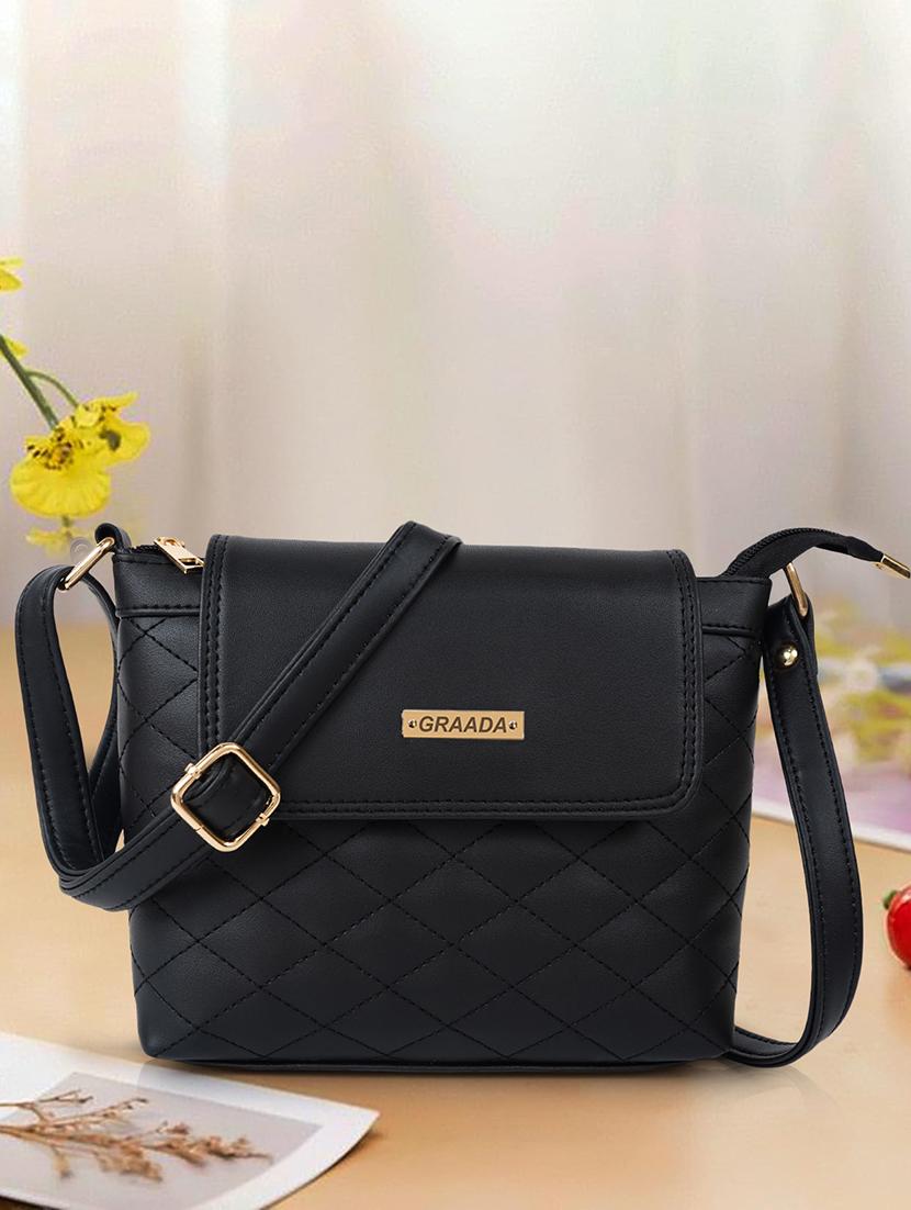 black leatherette sling bag - 21296678 - Zoom Image - 0