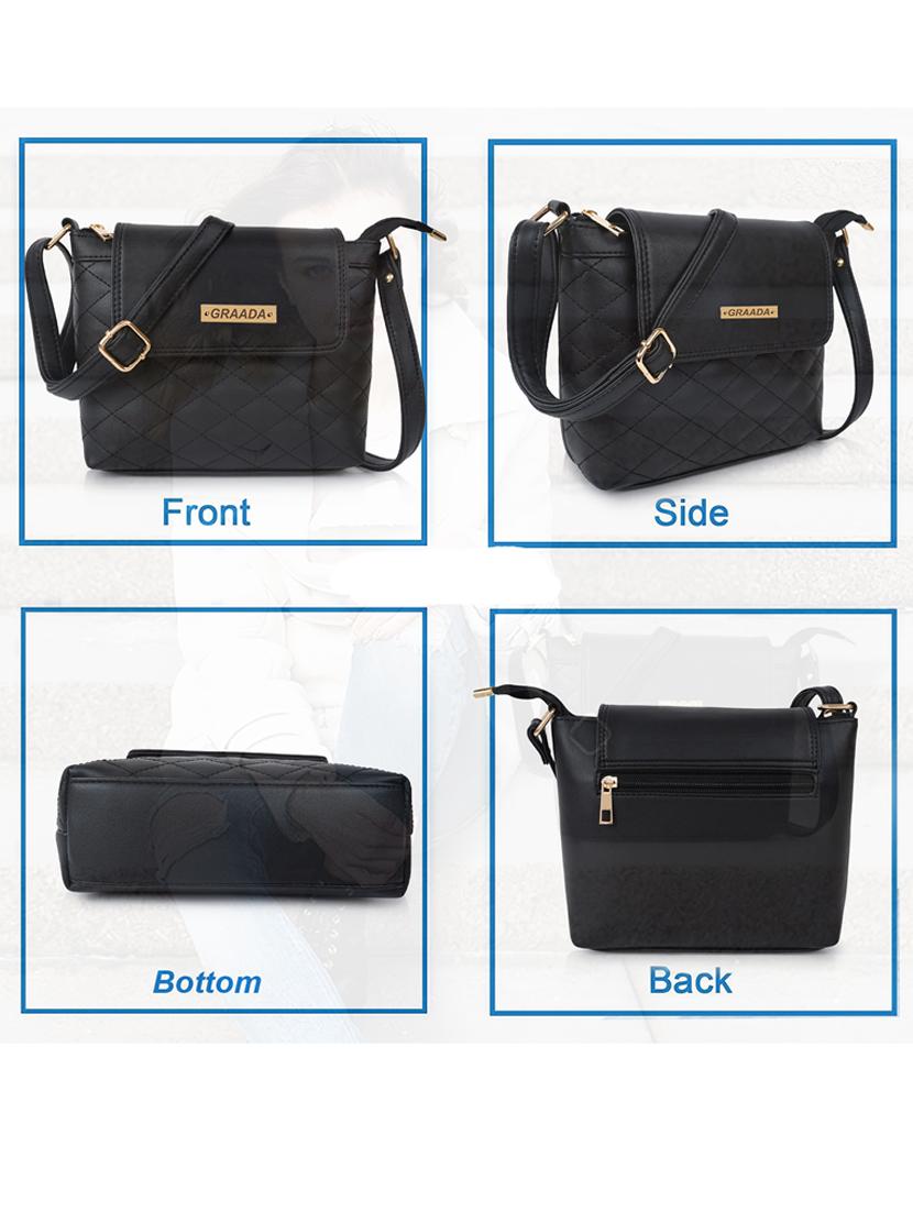 black leatherette sling bag - 21296678 - Standard Image - 2