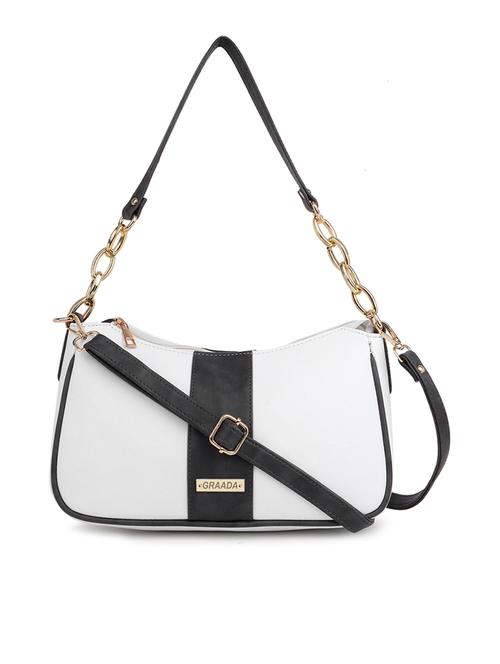 white leatherette sling bag - 21296685 -  Standard Image - 0