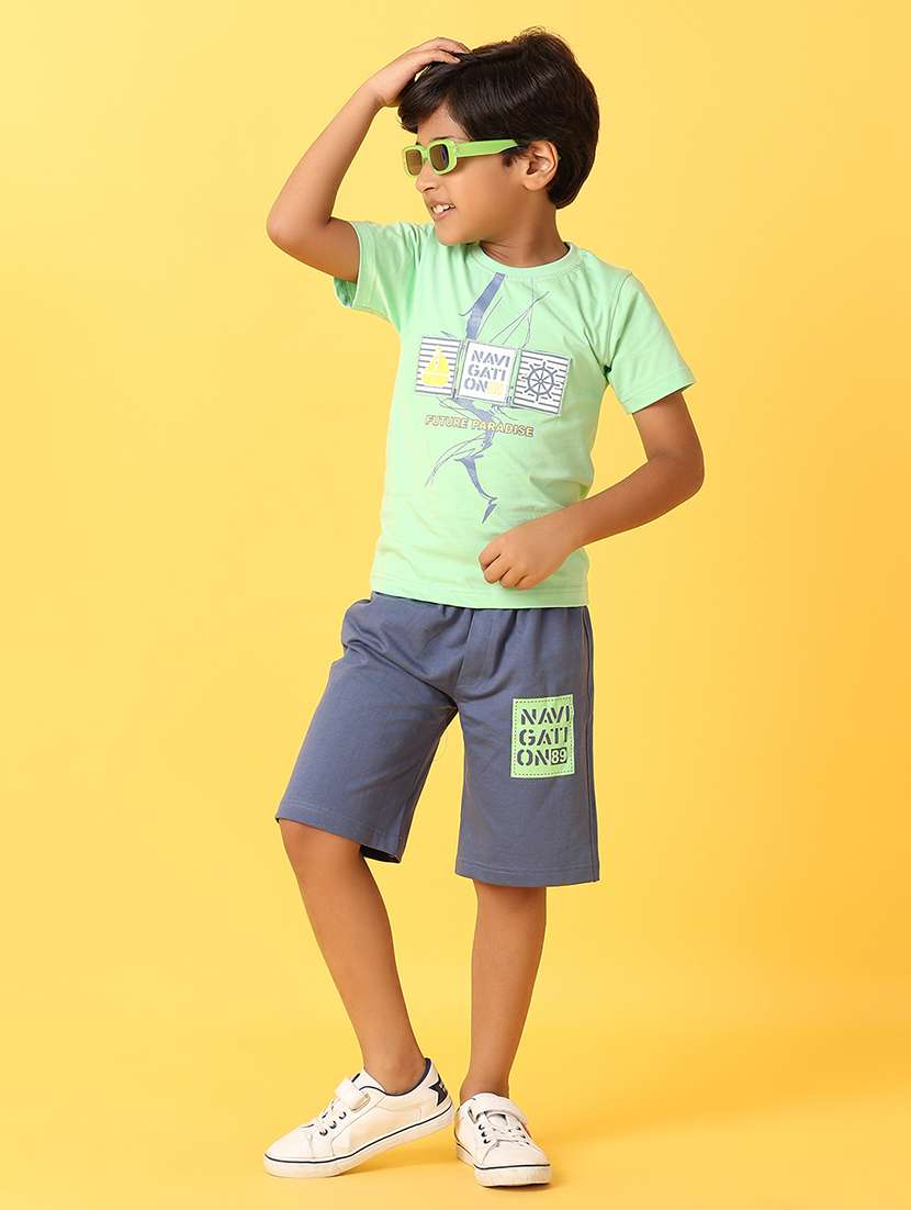 boys printed cotton shorts twin set - 21296847 -  Standard Image - 2