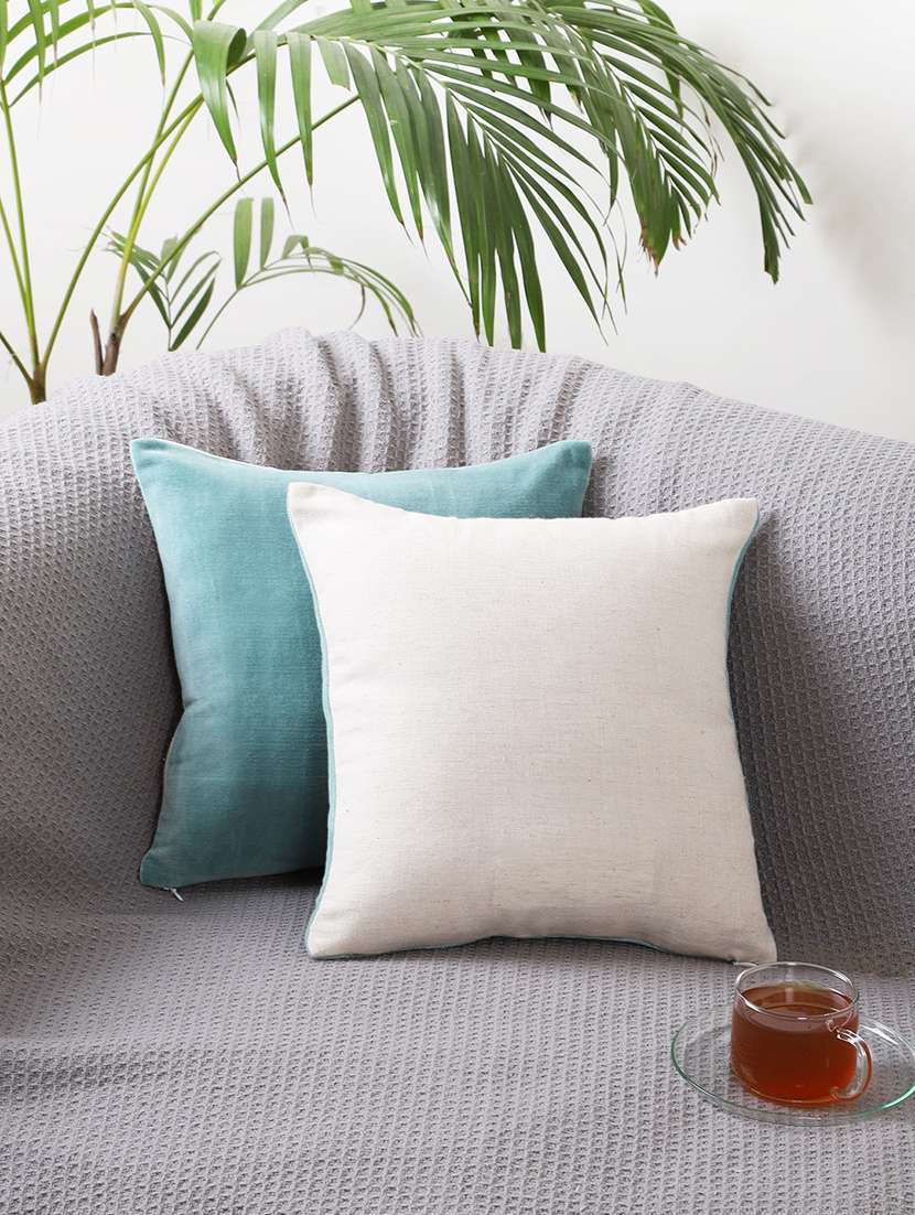 set of 2 green cushion covers