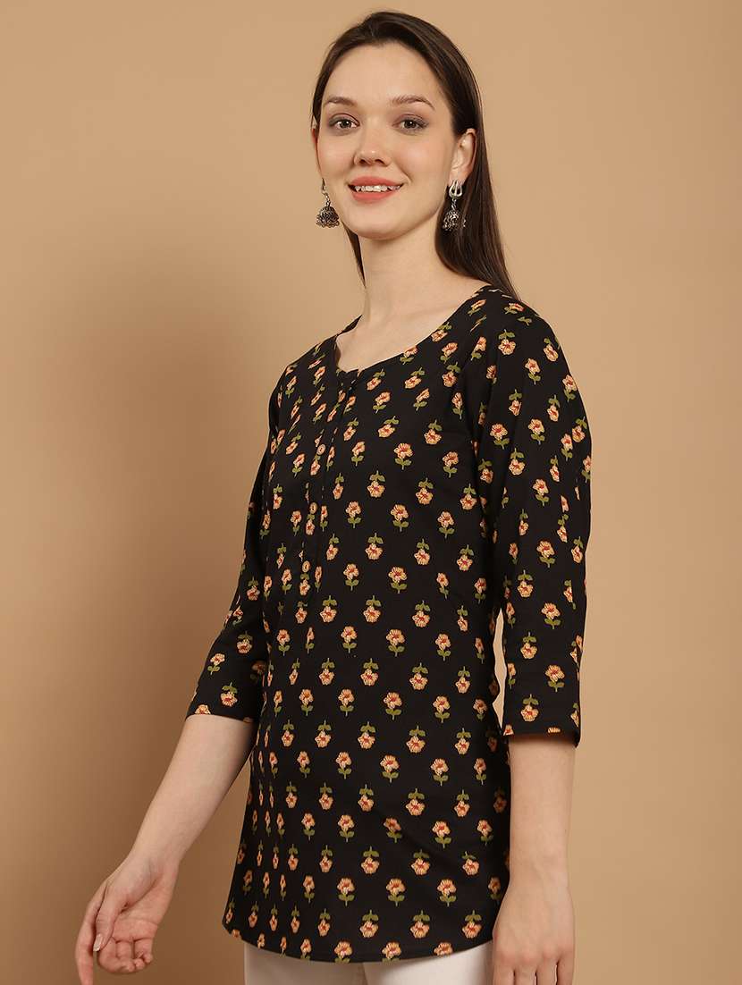 black cotton regular top - 21297463 -  Standard Image - 2