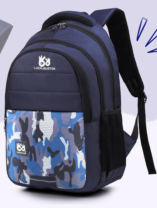 blue polyester regular backpack - 21300955 - Standard Image - 0