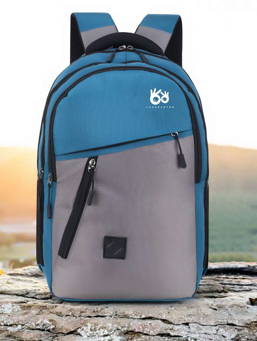 men color block laptop backpack