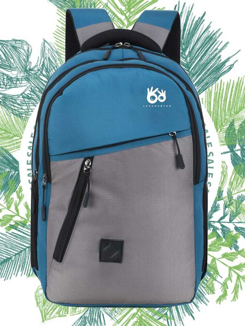 men color block laptop backpack