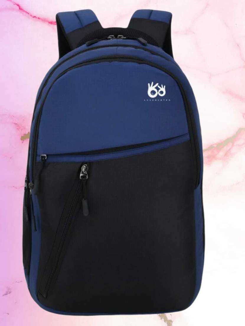 men color block laptop backpack