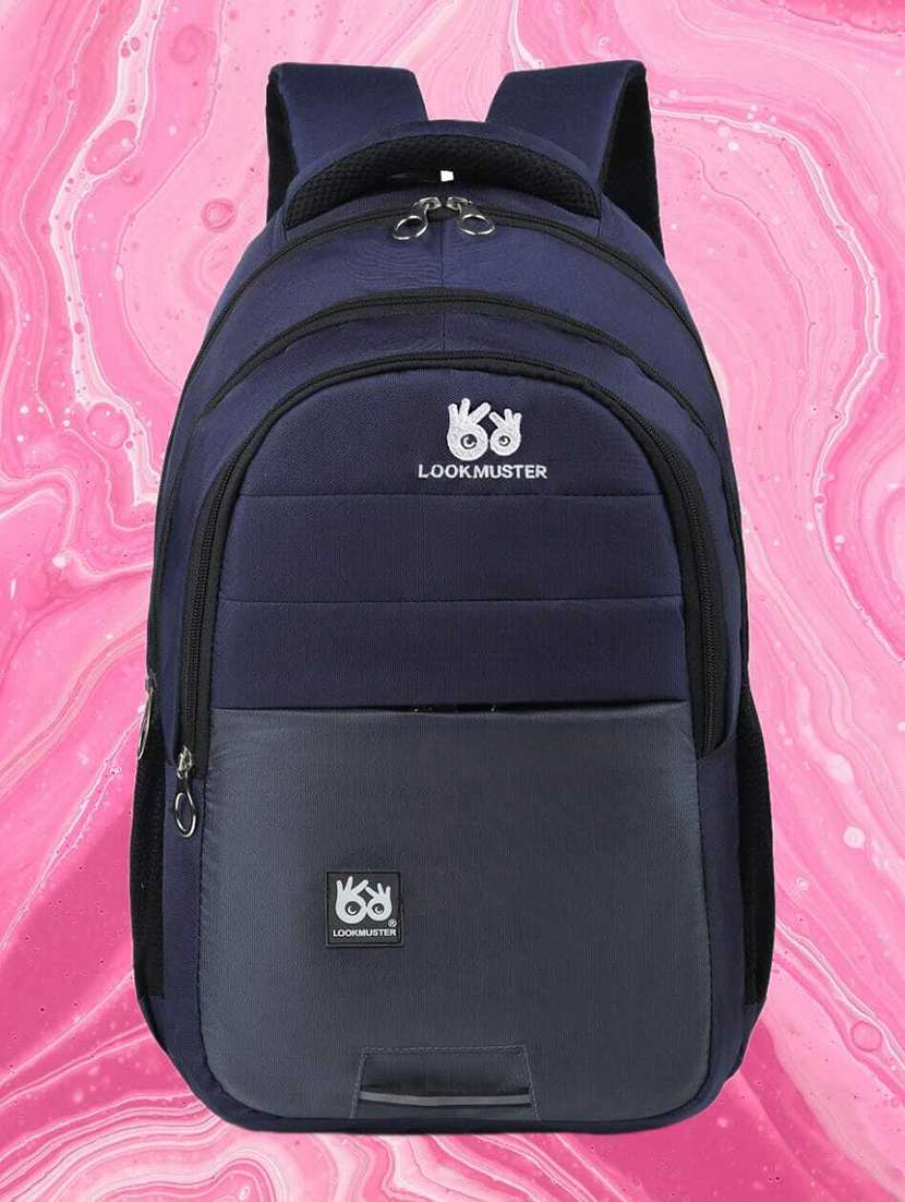 men color block laptop backpack