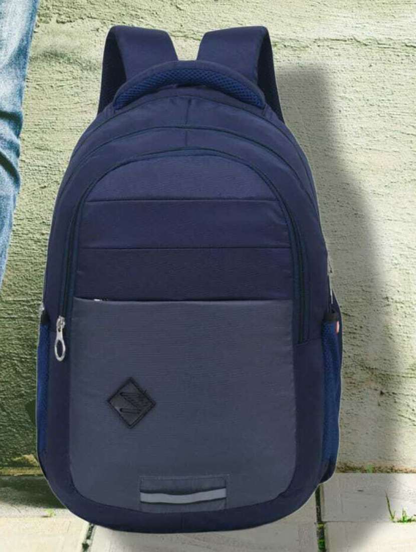 men color block laptop backpack