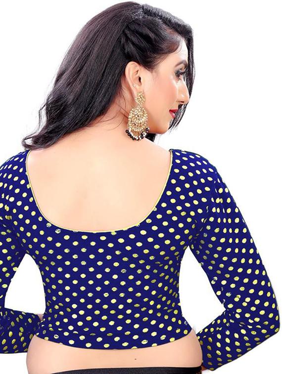 navy blue polka printed blouse - 21302460 - Standard Image - 2