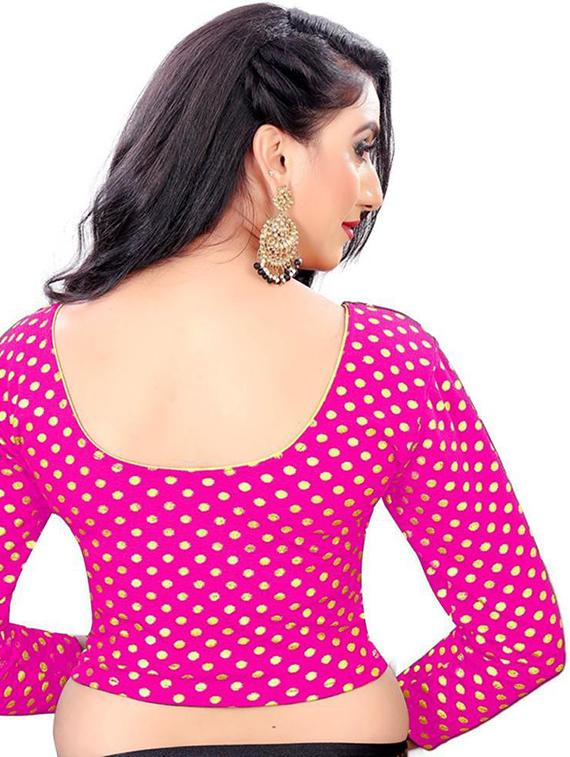 pink cotton blend regular blouse - 21302463 - Standard Image - 2
