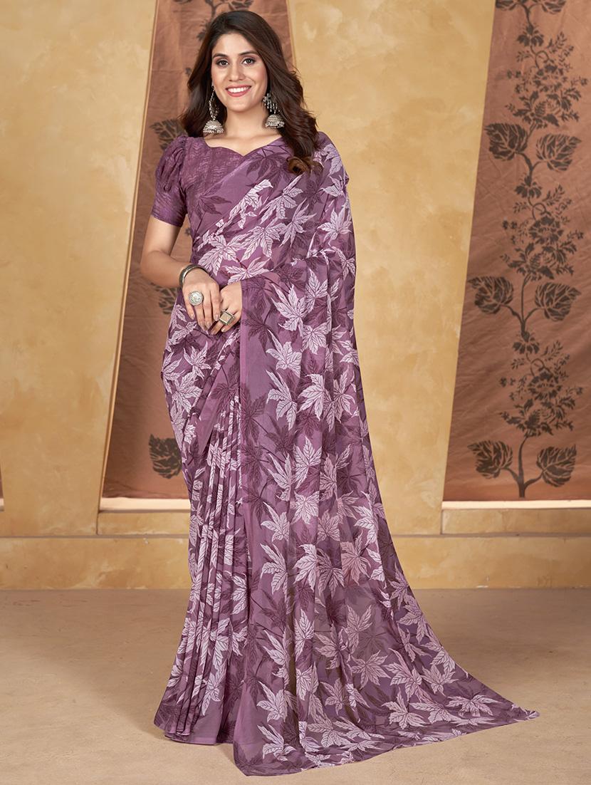 women printed saree with blouse