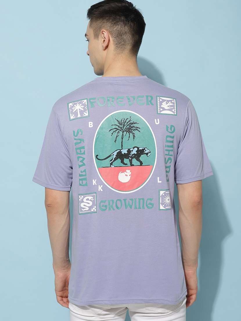 men back print oversized short sleeves t-shirt