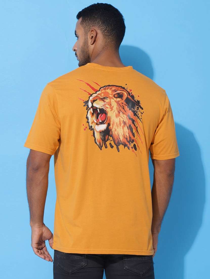 men back print oversized short sleeves t-shirt