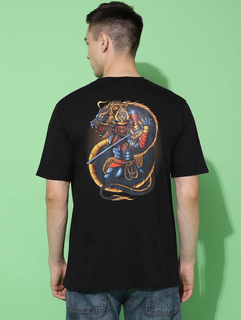 men back print oversized short sleeves t-shirt