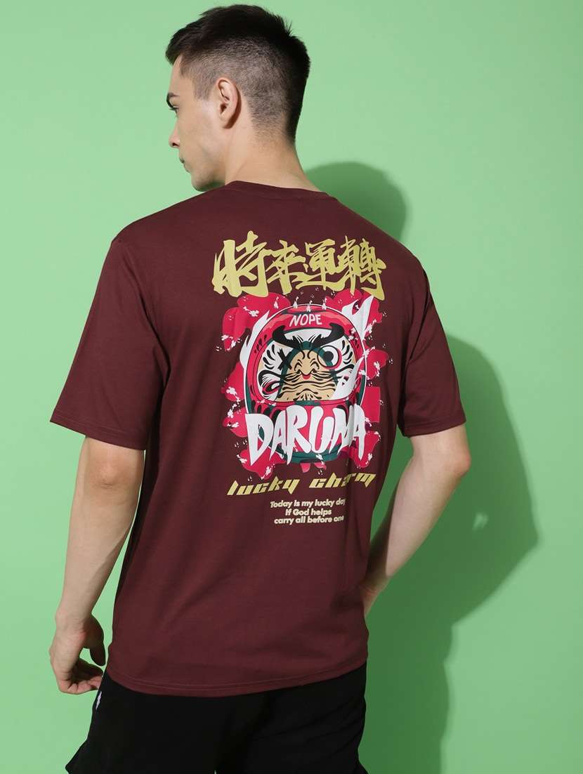 men back print oversized short sleeves t-shirt