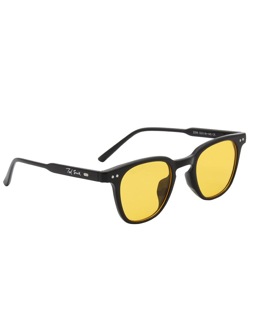 ted smith yellow wayfarer sunglasses for men women | half rim & acetate frame | small to medium face ( 52-18-145 ) - 21303729 - Standard Image - 2
