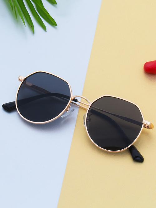 ted smith grey round sunglasses for men women | half rim & metal frame | medium to large face ( 56-16-142 ) - 21303730 -  Standard Image - 0