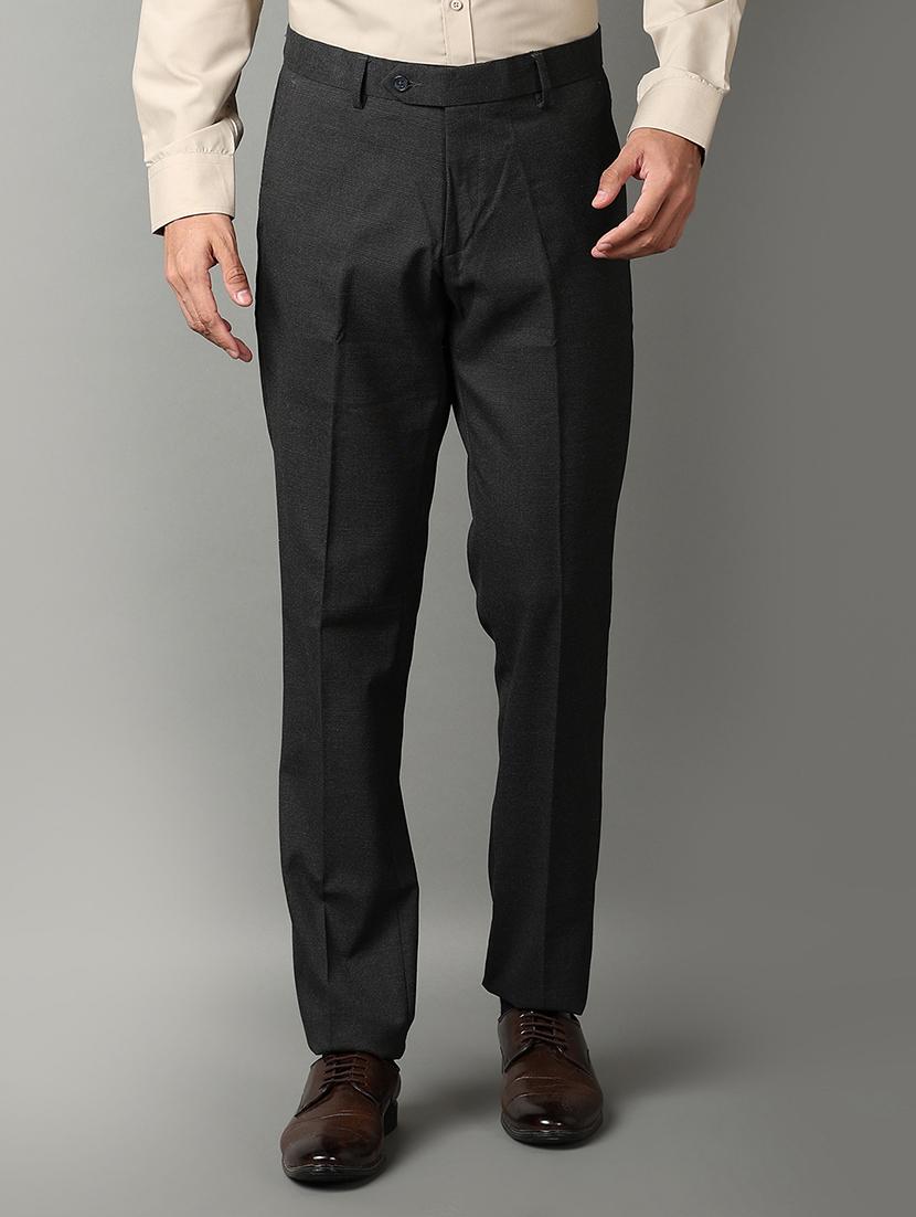 men mid rise solid flat front formal trouser - 21303758 - Zoom Image - 0