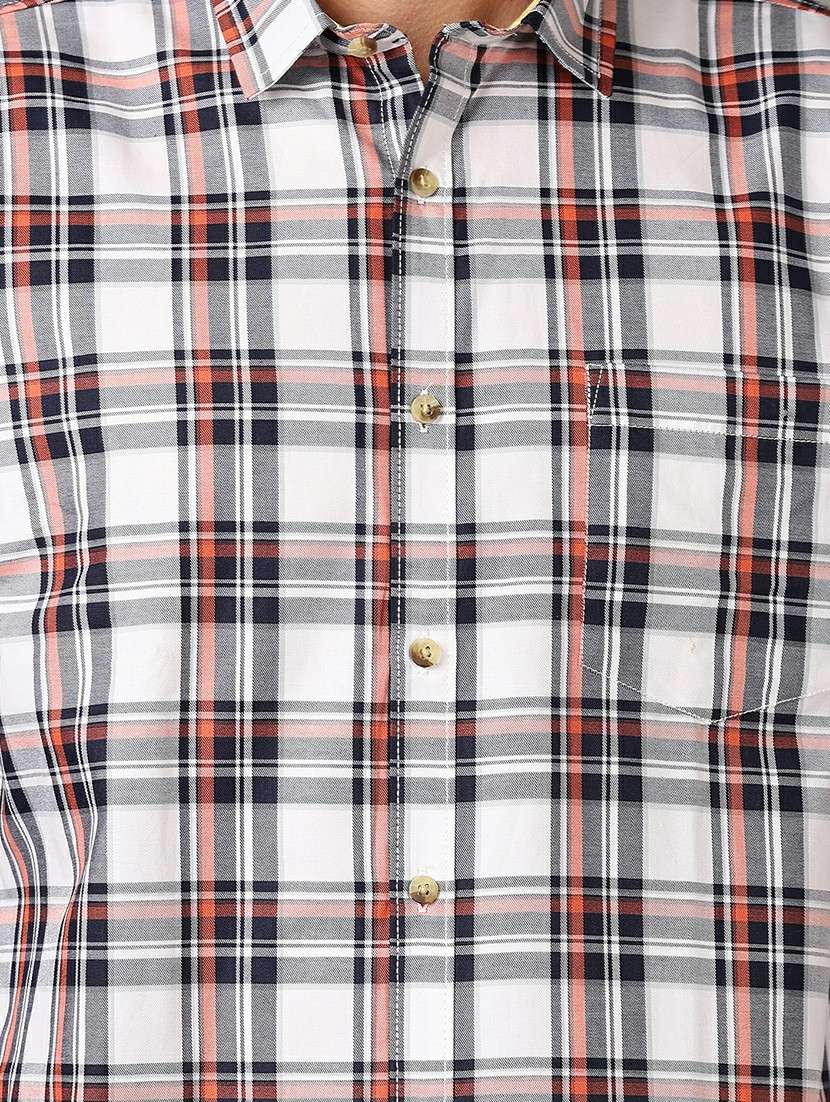 men long sleeves checkered casual shirt - 21303791 -  Standard Image - 7